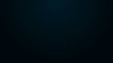Parlayan neon hattı simgesi siyah arkaplanda izole edildi. 4K Video hareketli grafik canlandırması