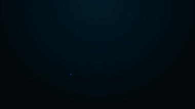 Parlayan neon hattı konuşma balonu ölüm ikonu siyah arkaplanda izole edildi. 4K Video hareketli grafik canlandırması