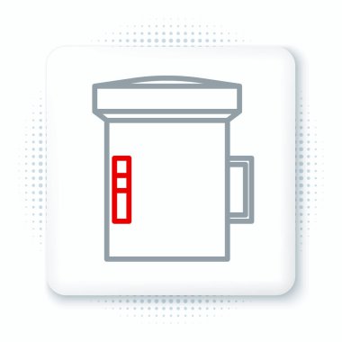 Dalış simgesi için Büyük El feneri hattı beyaz arkaplanda izole edildi. Su altı ekipmanları. Renkli taslak konsepti. Vektör.