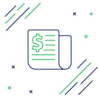 Line Financial News simgesi beyaz arkaplanda izole edildi. Renkli taslak konsepti. Vektör.