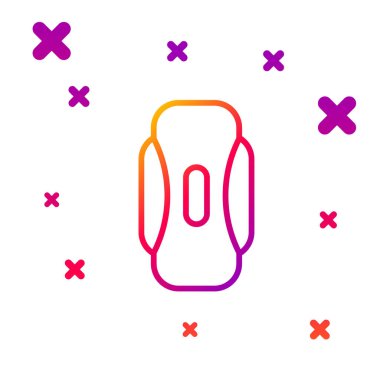 Renk çizgisi adet dönemi ve beyaz arka planda izole edilmiş hijyenik peçete ikonu. Kadın hijyen ürünleri. Kademeli rastgele dinamik şekiller. Vektör İllüstrasyonu.