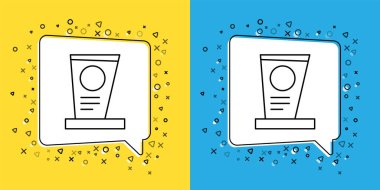 Mezar taşını sarı ve mavi arkaplanda izole edilmiş mezar taşı simgesiyle ayarla. Vektör.