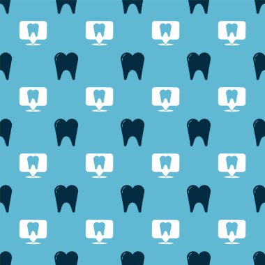 Diş ve Diş Kliniği 'nin yerini kusursuz bir şekilde ayarla. Vektör.