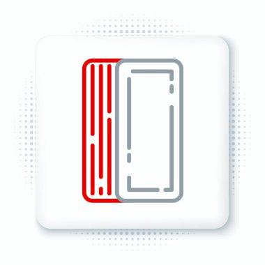 Kağıt oynatma simgesi beyaz arkaplanda izole edildi. Kumarhane kumarı. Renkli taslak konsepti. Vektör.