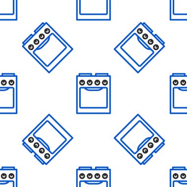 Fırın simgesi beyaz arkaplanda izole edilmiş. Fırın tabelası. Renkli taslak konsepti. Vektör.