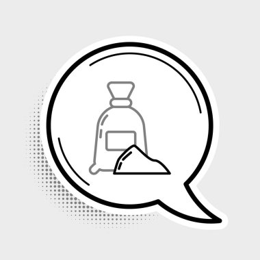 Un çuvalı simgesi gri arkaplanda izole edildi. Renkli taslak konsepti. Vektör.