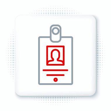 Beyaz arkaplanda çizgi tanımlama simgesi izole edildi. Sunum için, şirketin kimliği için, reklam için kullanılabilir. Renkli taslak konsepti. Vektör.