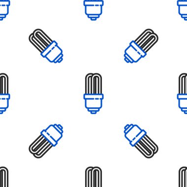 LED çizgi ampul simgesi beyaz arkaplanda izole edilmiş kusursuz desen. Ekonomik LED ışıklı ampul. Enerji lambasını sakla. Renkli taslak konsepti. Vektör.