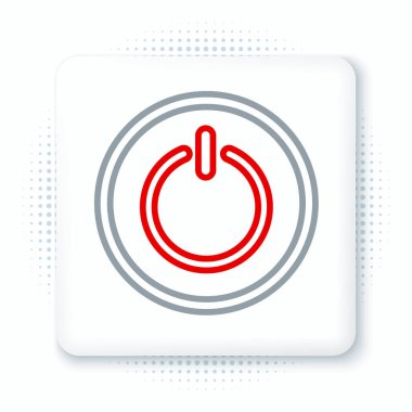 Hat Gücü simgesi beyaz arkaplanda izole edildi. Başlat işareti. Renkli taslak konsepti. Vektör.