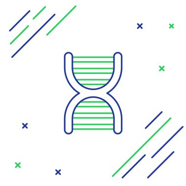 Beyaz arkaplanda izole edilmiş çizgi DNA sembolü. Renkli taslak konsepti. Vektör.