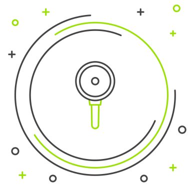 Hattı Kızartma simgesi beyaz arkaplanda izole edildi. Kızartma veya kızartma gıda sembolü. Renkli taslak konsepti. Vektör.