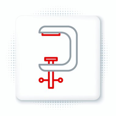 Çizgi klempi ve vida araç simgesi beyaz arkaplanda izole. Çilingir aleti. Renkli taslak konsepti. Vektör.