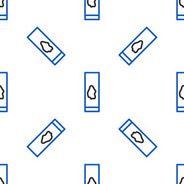 Çizgi kan testi ve virüs molekülü koronavirüs ikonu beyaz arka planda izole edilmiş kusursuz desen. Coronavirus, COVID-19. 2019-NCoV. Renkli taslak konsepti. Vektör.