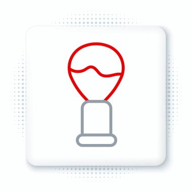 Beyaz arkaplanda çizgi traş fırçası simgesi izole edildi. Berber dükkanı sembolü. Renkli taslak konsepti. Vektör.