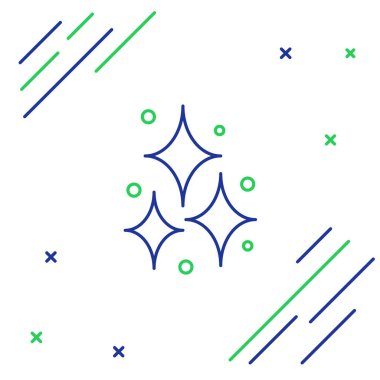 Firework çizgi simgesi beyaz arkaplanda izole edildi. Eğlence partisi anlayışı. Patlayıcı havai fişek sembolü. Renkli taslak konsepti. Vektör.