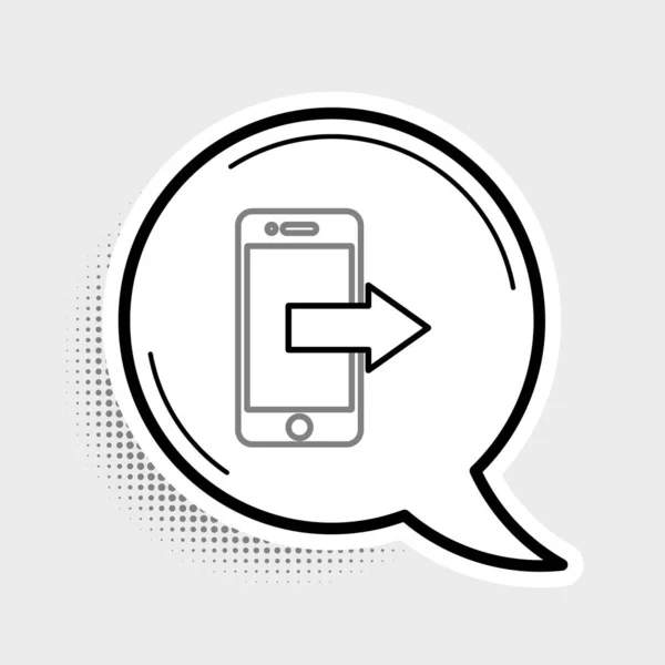 Ligne Smartphone Icône Téléphone Mobile Isolé Sur Fond Gris Concept — Image vectorielle