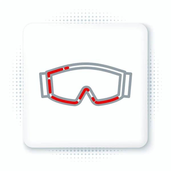 Line Ski Goggles Ikon Isolerad Vit Bakgrund Extrem Sport Sportutrustning — Stock vektor