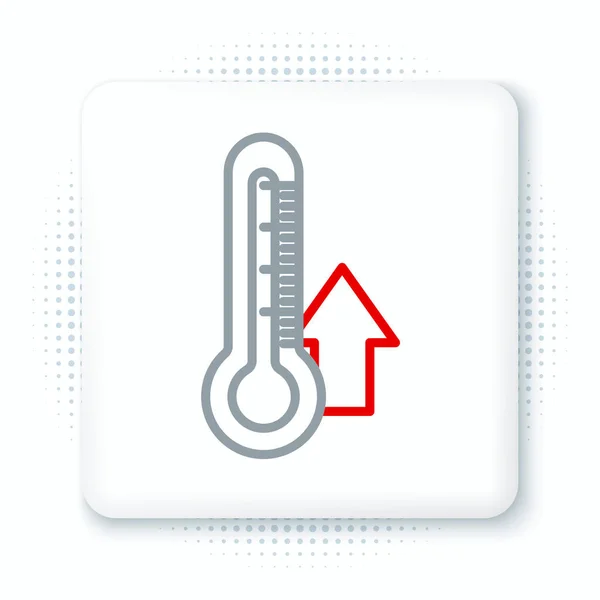 Ícone Termômetro Linha Isolado Fundo Branco Conceito Esboço Colorido Vetor — Vetor de Stock