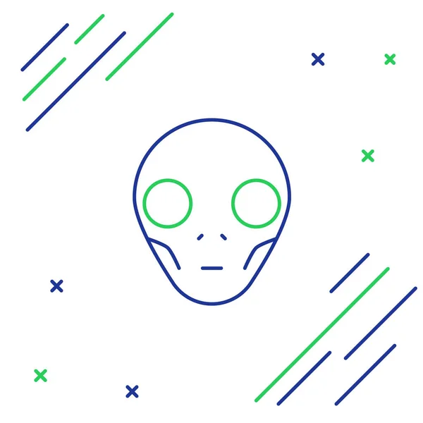 Linea Icona Aliena Isolata Sfondo Bianco Faccia Aliena Extraterrestre Simbolo — Vettoriale Stock