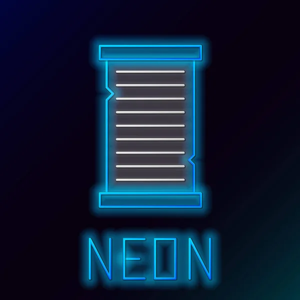 Glödande Neon Linje Jul Önskelista Mall Ikon Isolerad Svart Bakgrund — Stock vektor