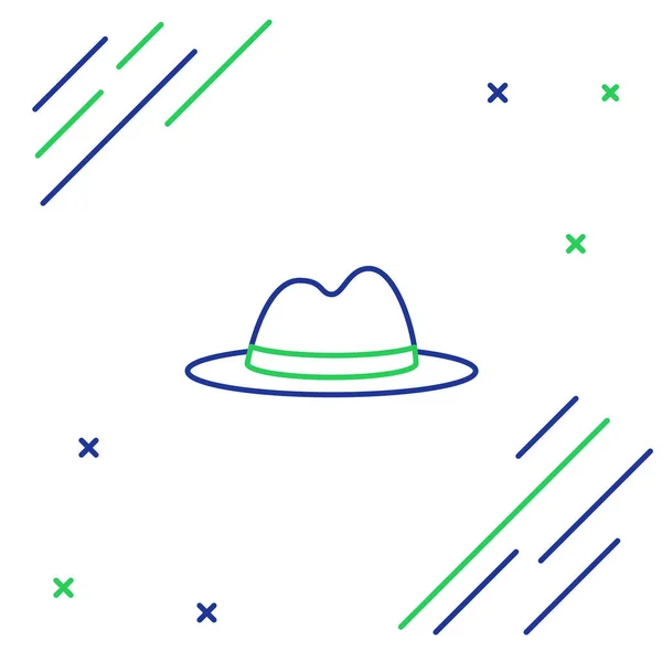 Line Man Hut Mit Schleifensymbol Isoliert Auf Weißem Hintergrund Buntes — Stockvektor