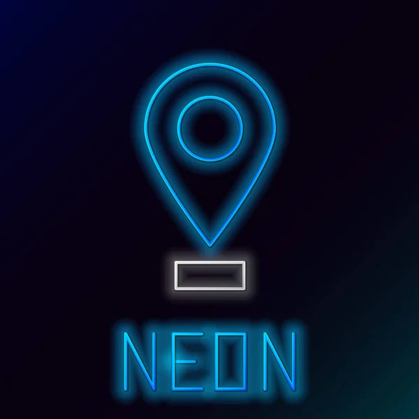 Leuchtendes Neon Line Map Pin Icon Isoliert Auf Schwarzem Hintergrund — Stockvektor