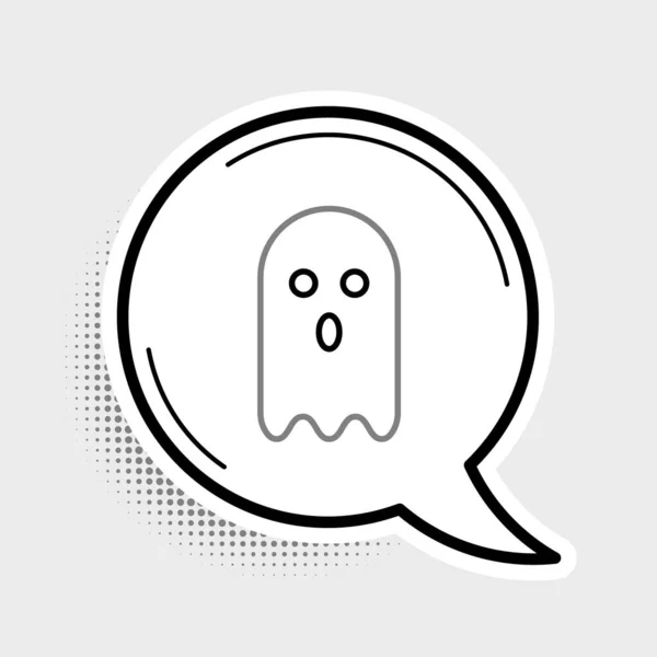 Line Ghost Symbol Isoliert Auf Grauem Hintergrund Buntes Rahmenkonzept Vektor — Stockvektor