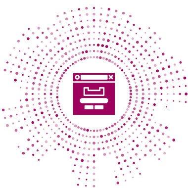 Mor Tarayıcı pencere simgesi beyaz arkaplanda izole edildi. Soyut çember rastgele noktalar. Vektör İllüstrasyonu.