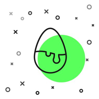 Siyah çizgi çikolatalı yumurta ikonu beyaz arka planda izole edilmiş. Vektör.