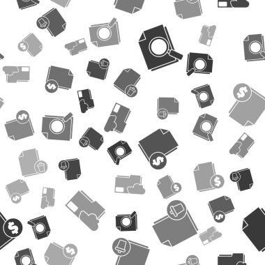 Arama, Sil dosya belgesi, Finans belgesi ve Bulut depolama metin dizinini kusursuz desen üzerine ayarla. Vektör.