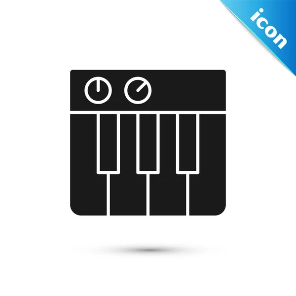 Sintetizador Música Cinza Ícone Isolado Fundo Branco Piano Eletrônico Vetor — Vetor de Stock