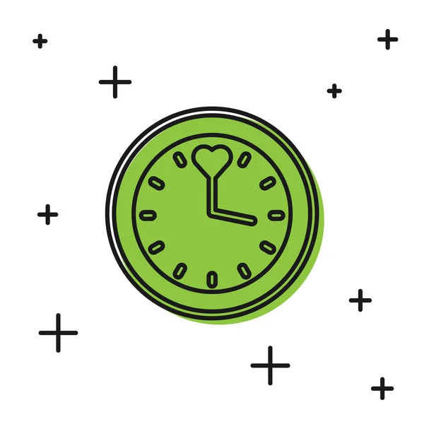 Icono Del Reloj Negro Aislado Sobre Fondo Blanco Símbolo Tiempo — Vector de stock