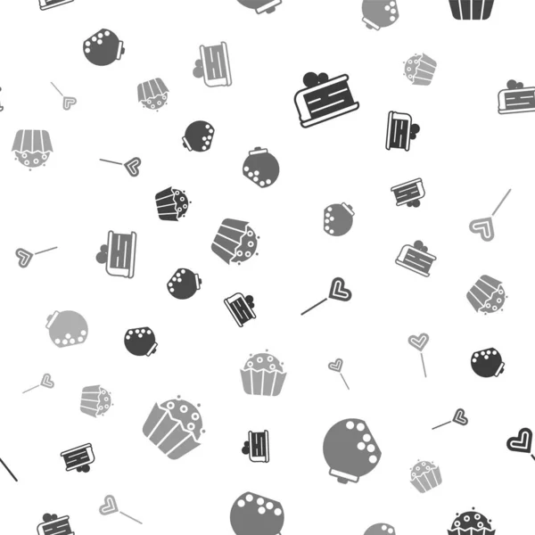 Set Morceau Gâteau Bocal Verre Avec Des Bonbons Intérieur Sucette — Image vectorielle