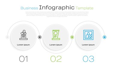 Mezar taşıyla ve yas tutan fotoğraf çerçevesiyle çizgi çiz. Ticari bilgi şablonu. Vektör.