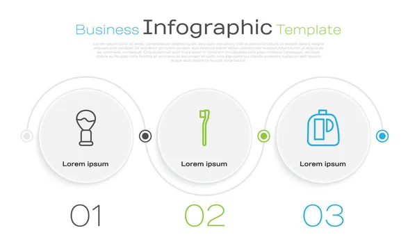 Set Line Brosse Raser Brosse Dents Bouteilles Pour Nettoyant Modèle — Image vectorielle