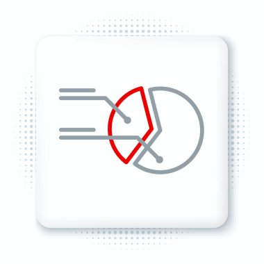 Çizgi pasta grafiği bilgi simgesi beyaz arkaplanda izole edildi. Diyagram çizelgesi. Renkli taslak konsepti. Vektör.