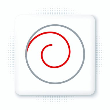 Beyaz arka planda izole edilmiş tarçın ikonlu rulo çörek. Fırın ürünleri. Renkli taslak konsepti. Vektör.