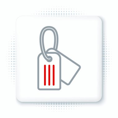 Beyaz arka planda askeri künye simgesi izole edildi. Kimlik etiketi simgesi. Ordu işareti. Renkli taslak konsepti. Vektör.