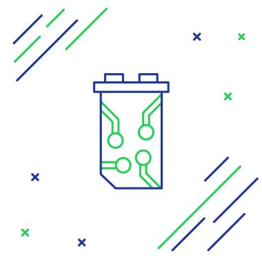 Çizgi Video grafik kartı simgesi beyaz arkaplanda izole edildi. Renkli taslak konsepti. Vektör.