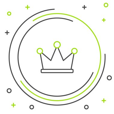 Crown çizgi simgesi beyaz arkaplanda izole edildi. Renkli taslak konsepti. Vektör.