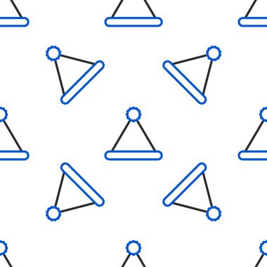 Çizgili Noel Baba şapkası ikonu beyaz arka planda kusursuz desen izole etti. Mutlu Noeller ve mutlu yıllar. Renkli taslak konsepti. Vektör.