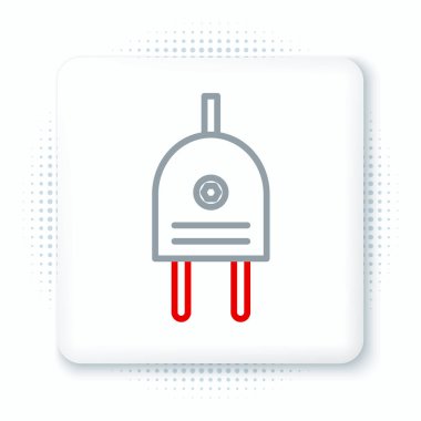 Elektrik hattı simgesi beyaz arkaplanda izole edildi. Bağlantı kavramı ve elektriğin kesilmesi. Renkli taslak konsepti. Vektör.