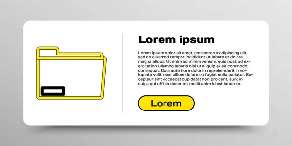 Ligne Icône Dossier Document Isolé Sur Fond Blanc Symbole Classeur — Image vectorielle