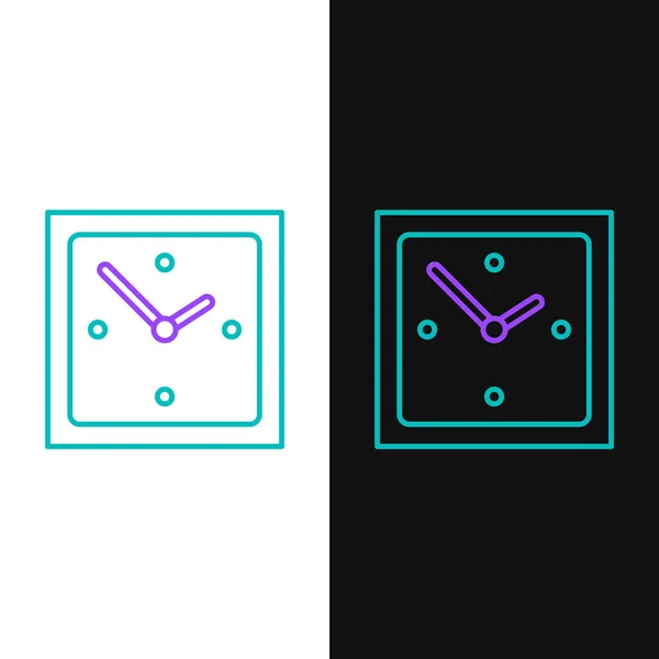 Icône Horloge Ligne Isolée Sur Fond Blanc Noir Symbole Temporel — Image vectorielle