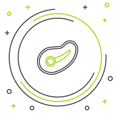 Hat biftek ikonu beyaz arka planda izole edildi. Renkli taslak konsepti. Vektör.