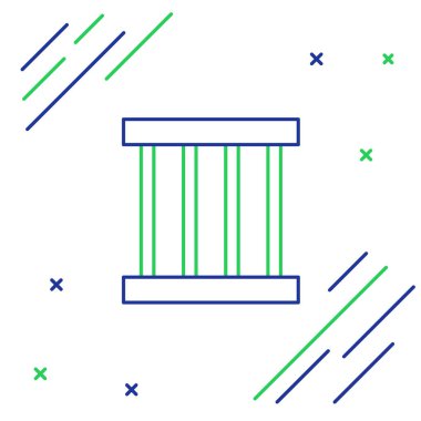 Hat Cezaevi pencere simgesi beyaz arkaplanda izole edildi. Renkli taslak konsepti. Vektör.