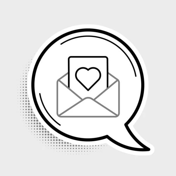 Briefumschlag Mit Valentinsherz Symbol Isoliert Auf Grauem Hintergrund Botschaft Liebe — Stockvektor