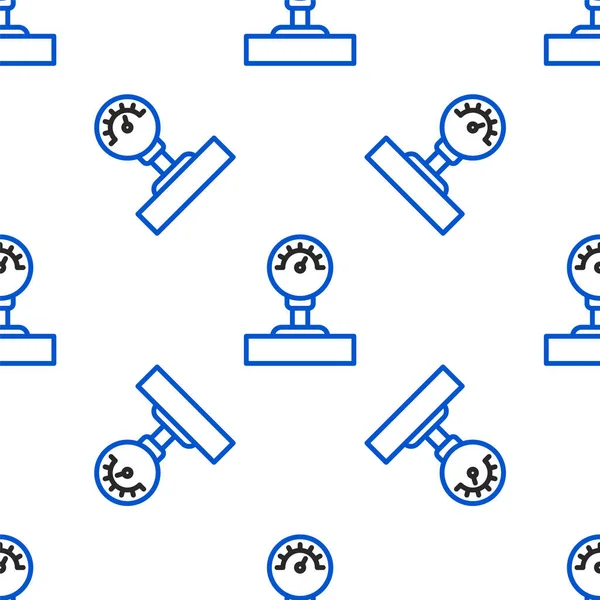 Line Gauge 스케일 아이콘은 배경에서 바다없는 패턴을 만족감 만보기 Vector — 스톡 벡터