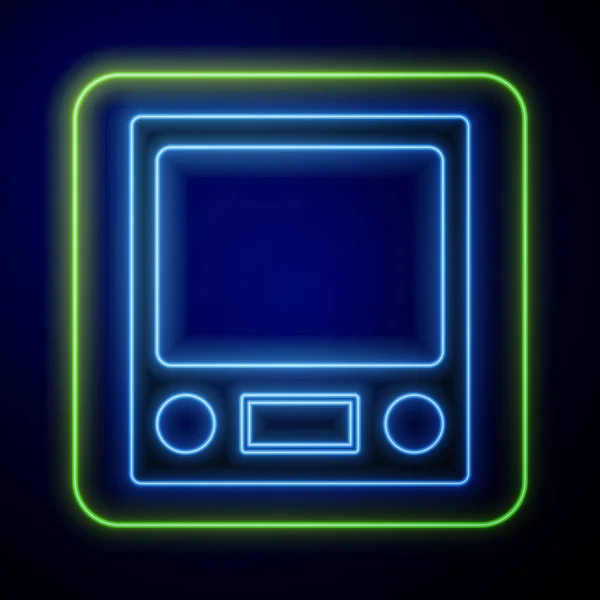Leuchtende Neonfarbene Elektronische Waagen Auf Blauem Hintergrund Gewichtsmessgeräte Vektor — Stockvektor