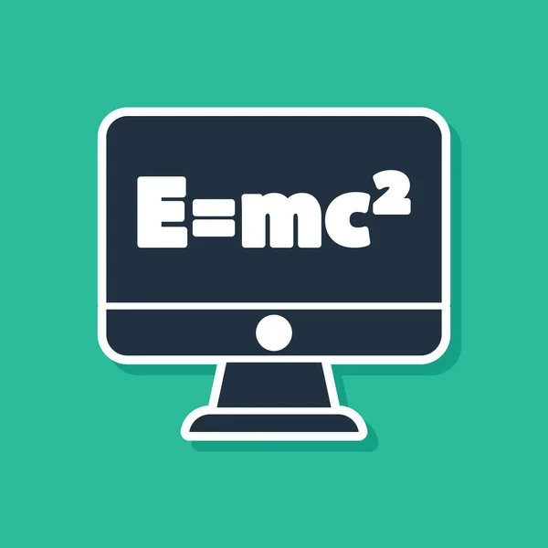 Sistema Matemáticas Azul Solución Ecuaciones Icono Del Monitor Computadora Aislado — Vector de stock